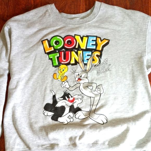 Warner Brothers LOONEY TUNES "That's all Folks" sweatshirt, sz 2X - Picture 3 of 3